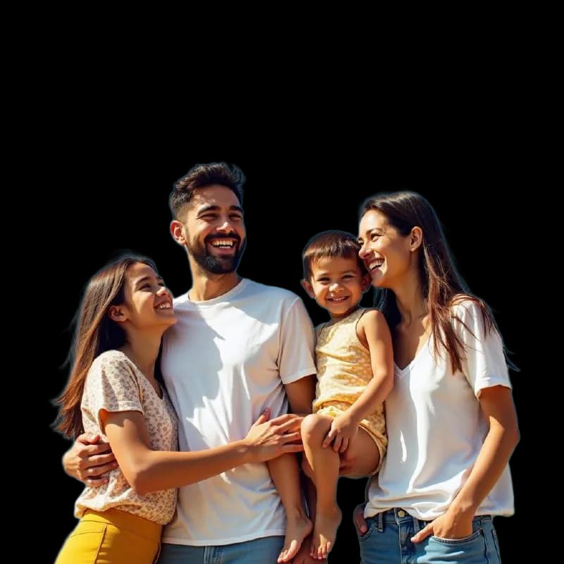 Family celebrating financial freedom after debt elimination